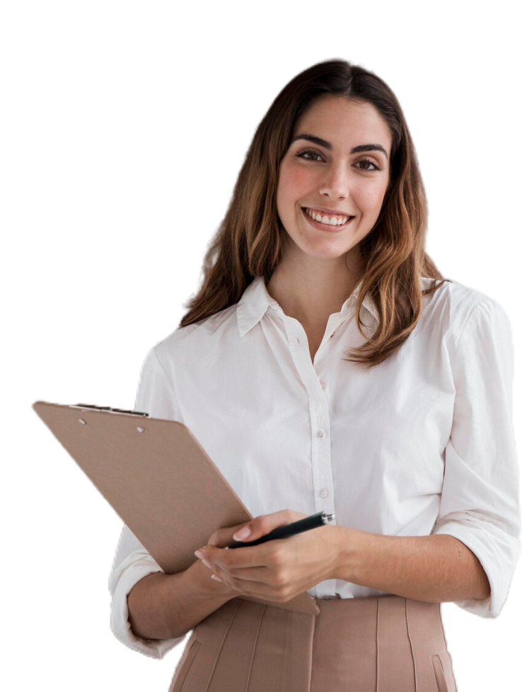 front-view-elegant-businesswoman-holding-clipboard-with-copy-space 1